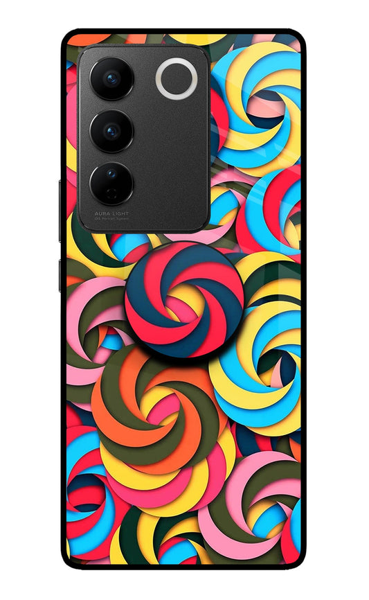 Spiral Pattern Vivo V27/V27 Pro Glass Case