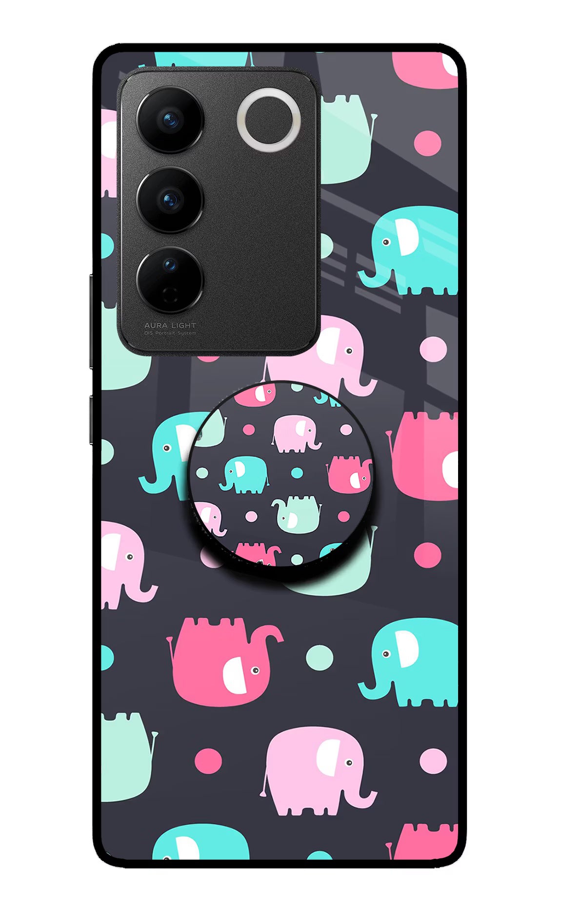 Baby Elephants Vivo V27/V27 Pro Pop Case by Casekaro