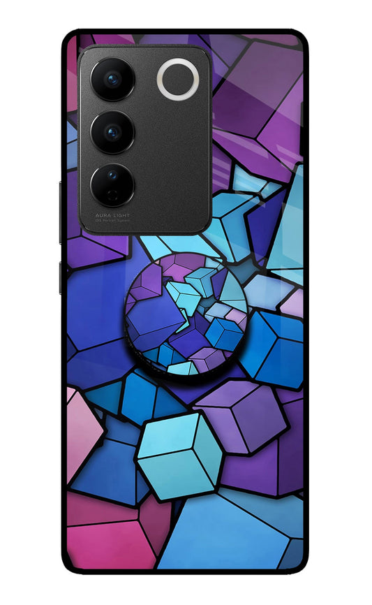 Cubic Abstract Vivo V27/V27 Pro Glass Case