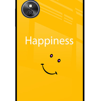 Happiness With Smiley Oppo A17 Glass Case Back Cover by Casekaro