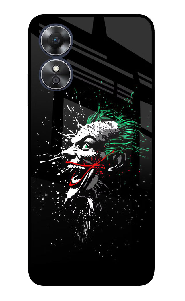 Joker Oppo A17 Glass Case Back Cover by Casekaro