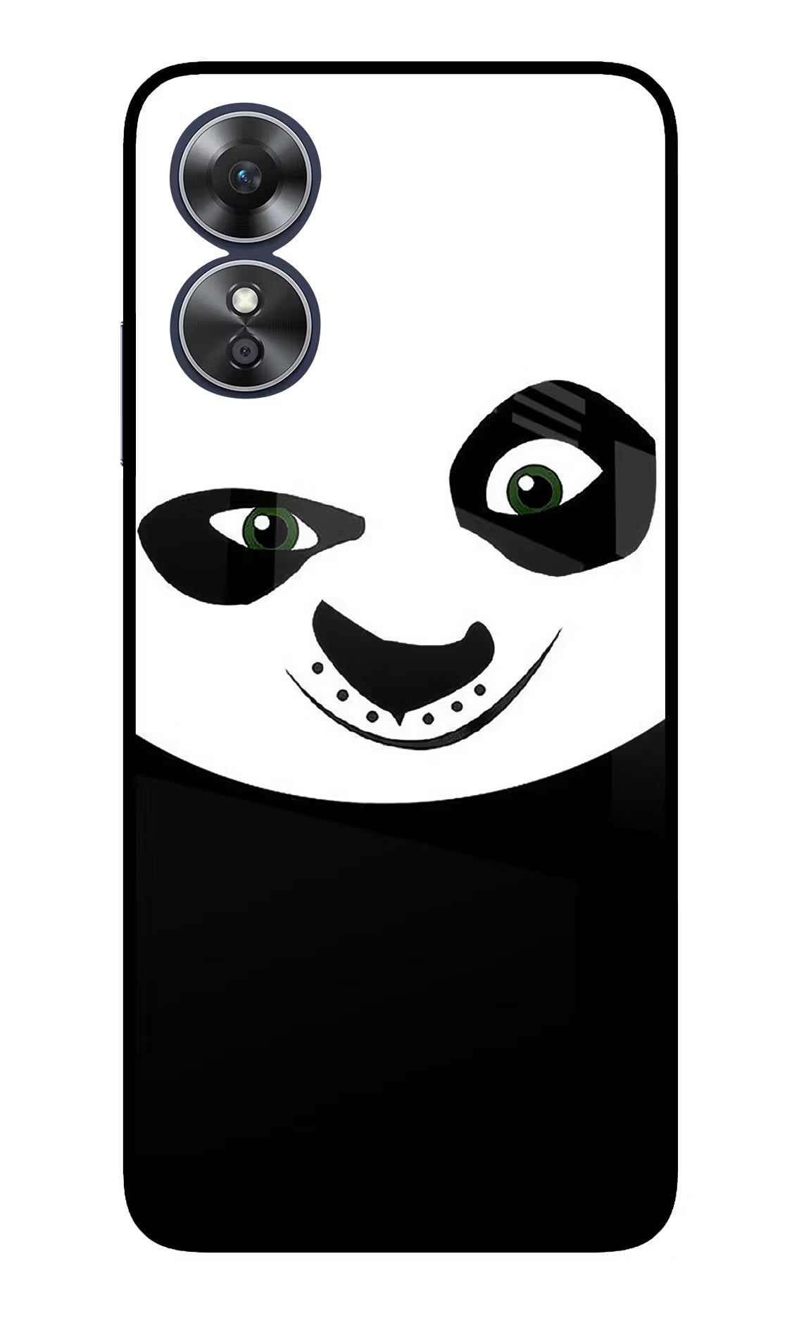 Panda Oppo A17 Glass Case Back Cover by Casekaro