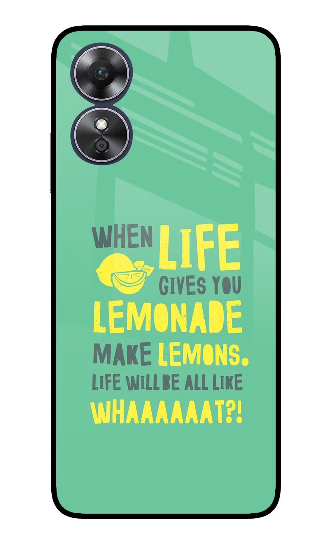 Quote Oppo A17 Glass Case Back Cover by Casekaro