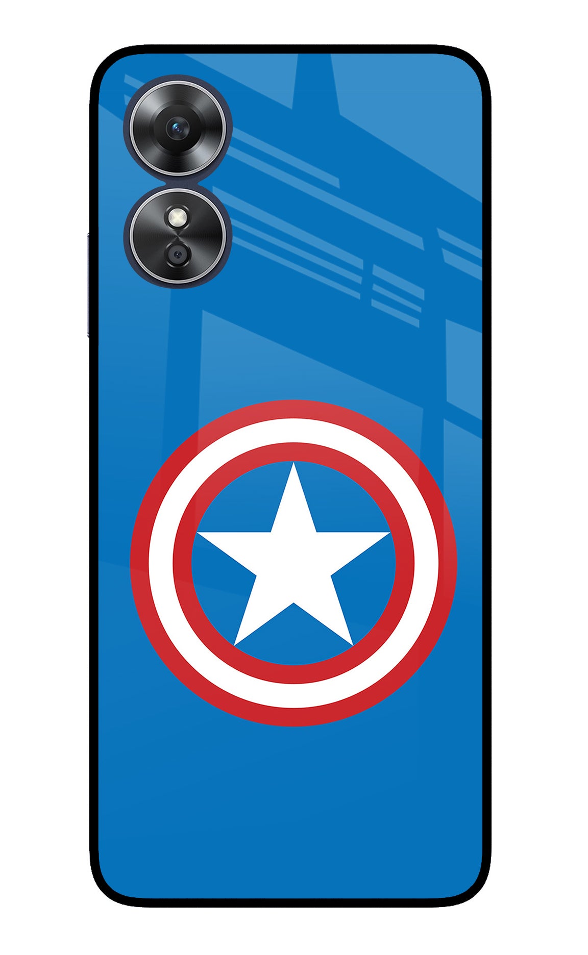Captain America Logo Oppo A17 Glass Case