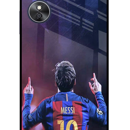 Messi Oppo A17 Glass Case Back Cover by Casekaro