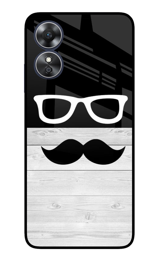 Mustache Oppo A17 Glass Case