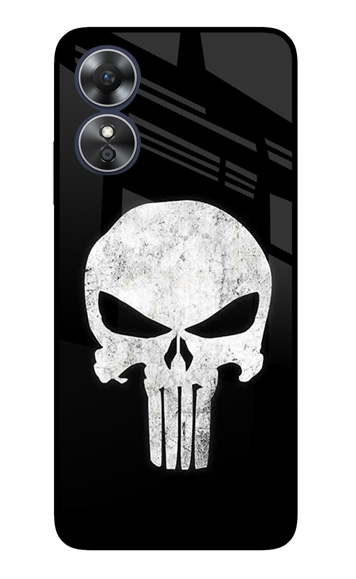 Punisher Skull Oppo A17 Glass Case