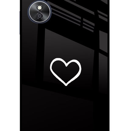 Heart Oppo A17 Glass Case Back Cover by Casekaro