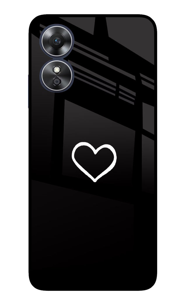 Heart Oppo A17 Glass Case Back Cover by Casekaro