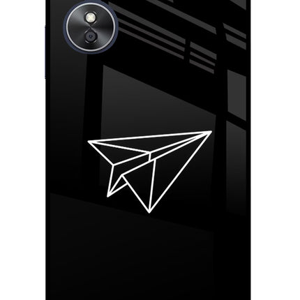 Paper Plane White Oppo A17 Glass Case Back Cover by Casekaro