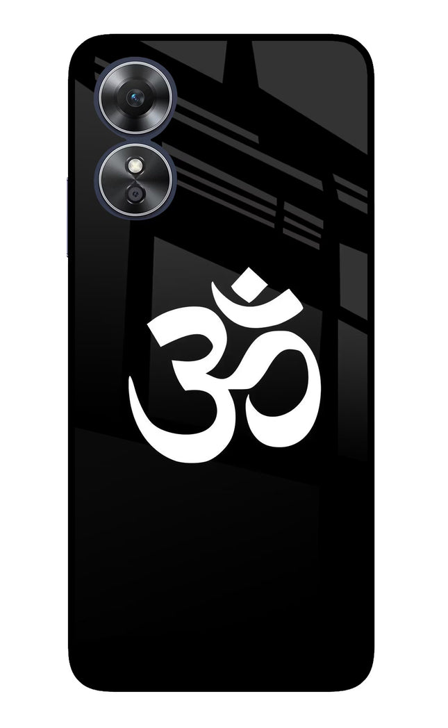 Om Oppo A17 Glass Case Back Cover by Casekaro