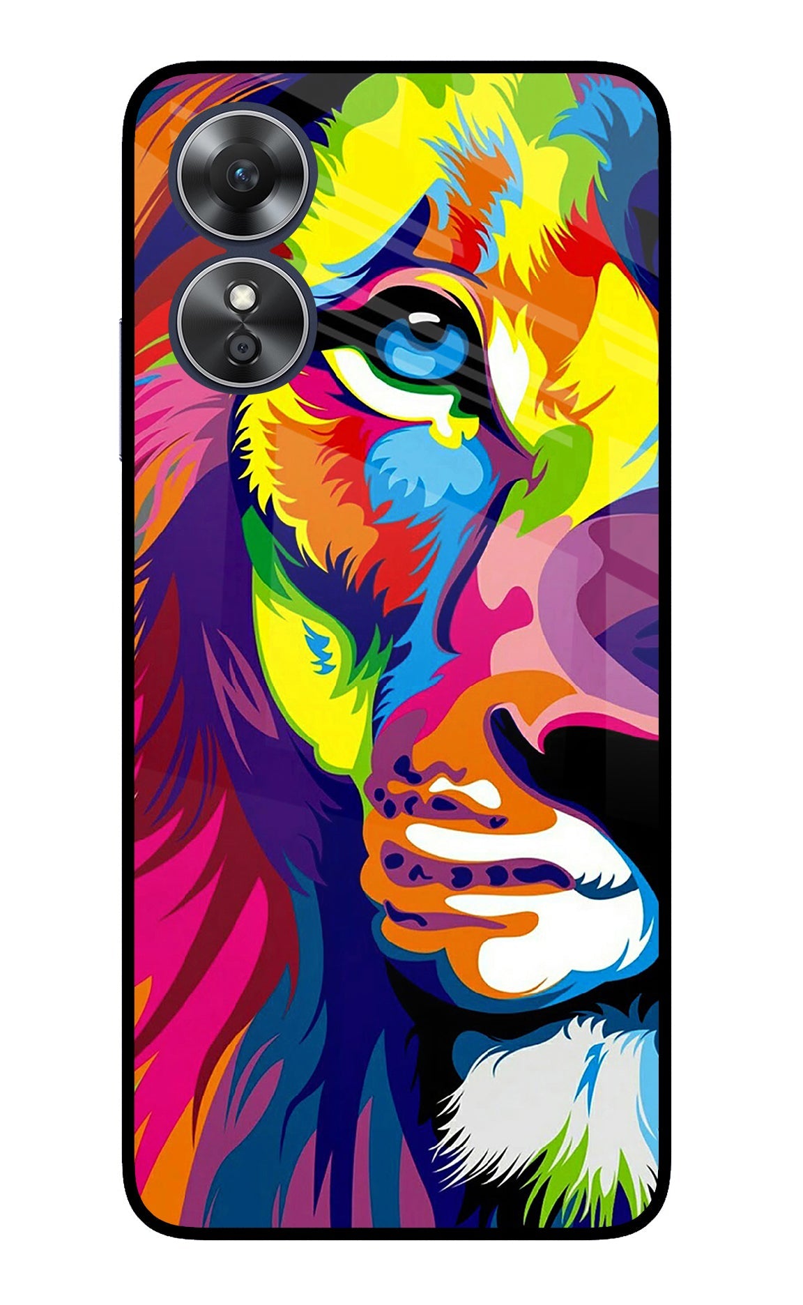 Lion Half Face Oppo A17 Back Cover