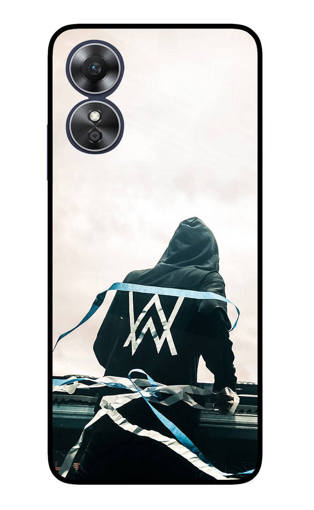 Alan Walker Oppo A17 Glass Case Back Cover by Casekaro