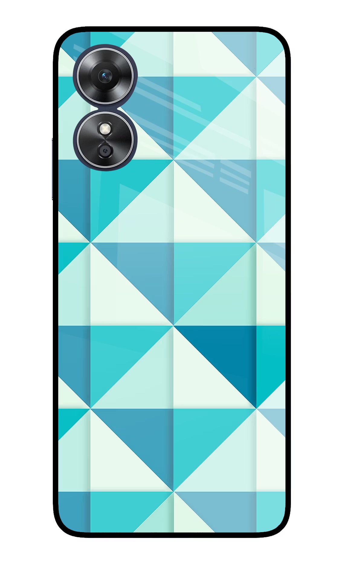 Abstract Oppo A17 Glass Case Back Cover by Casekaro