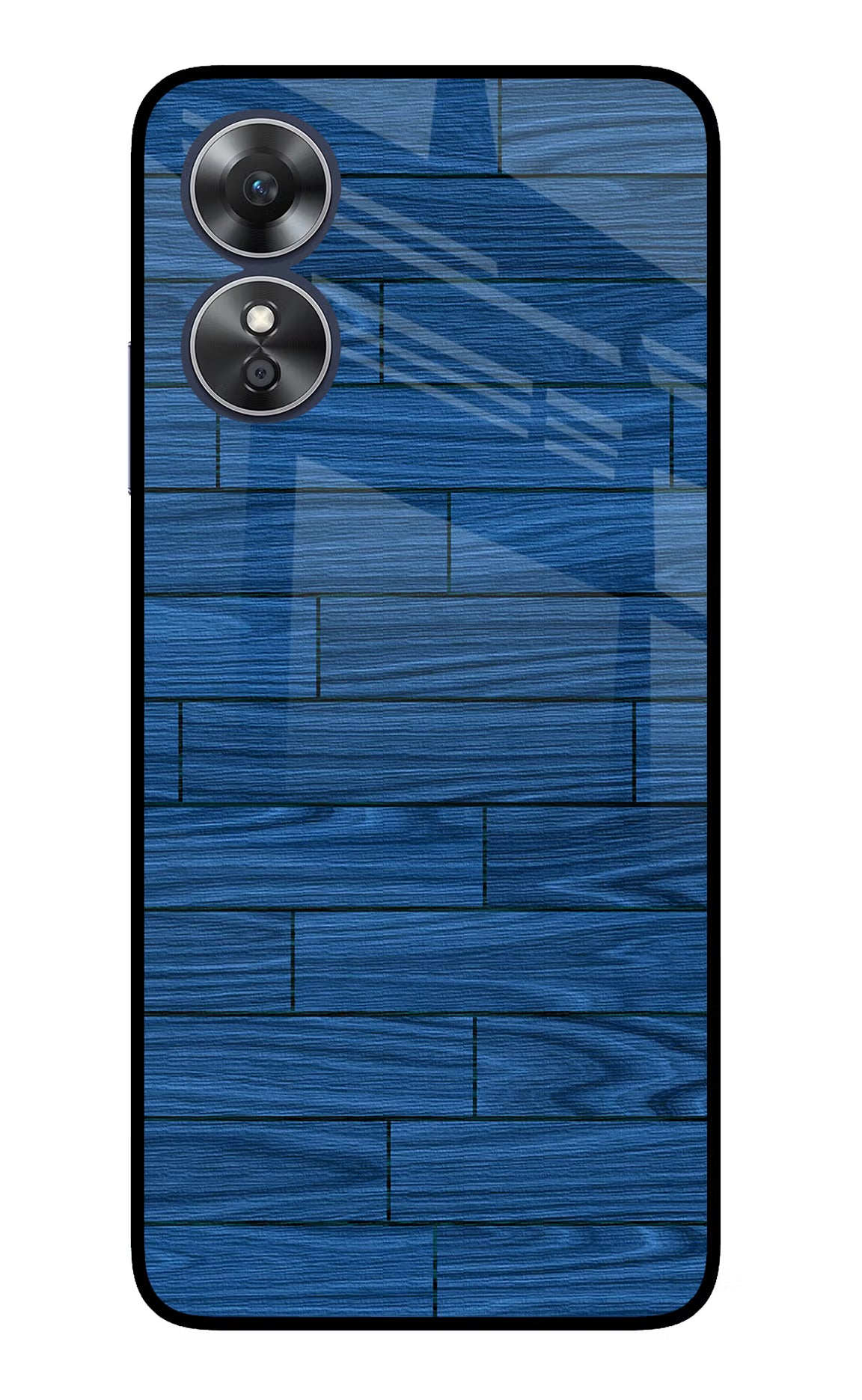 Wooden Texture Oppo A17 Glass Case Back Cover by Casekaro