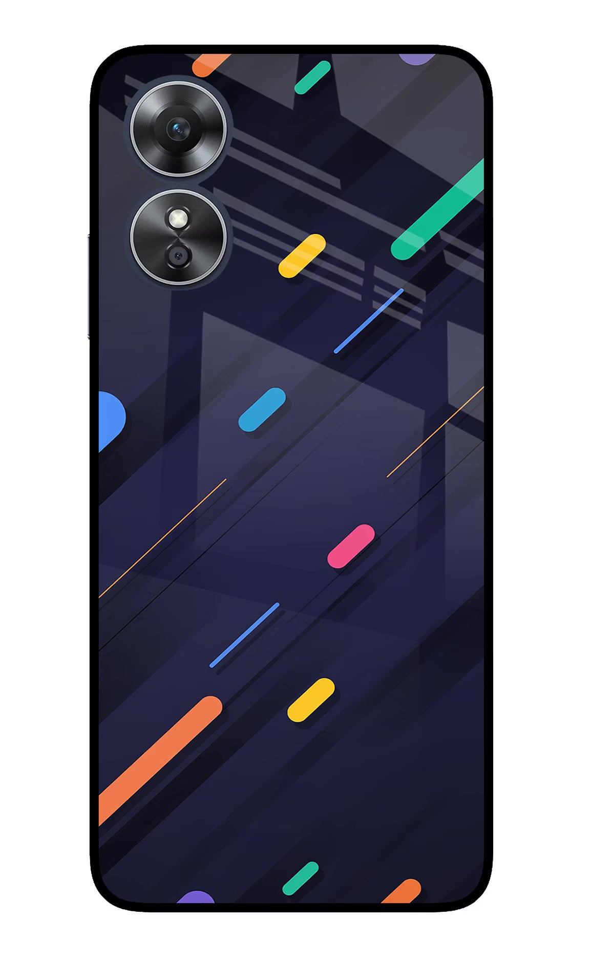 Abstract Design Oppo A17 Glass Case Back Cover by Casekaro