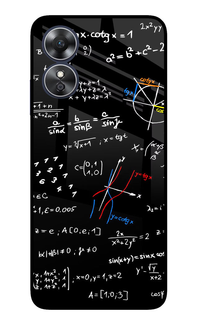 Mathematics Formula Oppo A17 Glass Case Back Cover by Casekaro