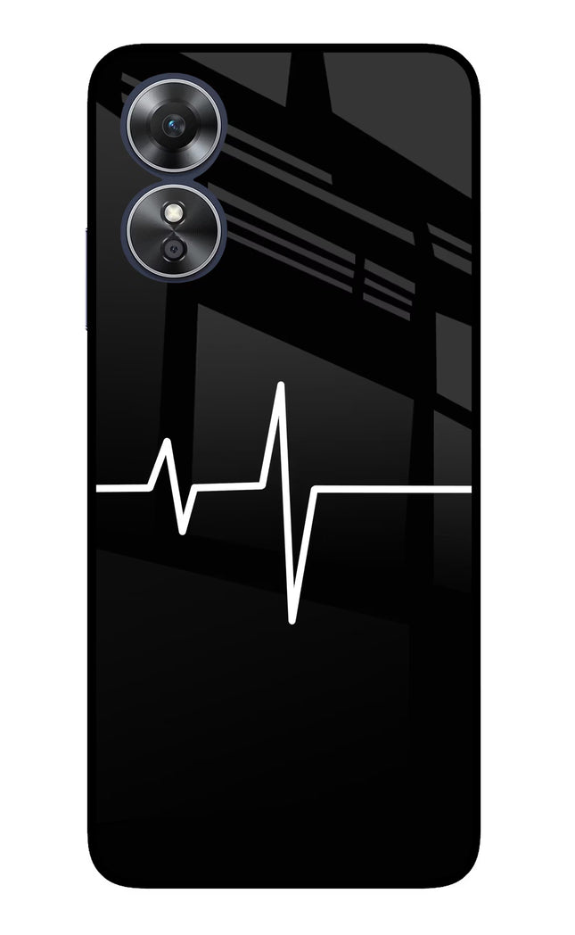 Heart Beats Oppo A17 Glass Case Back Cover by Casekaro