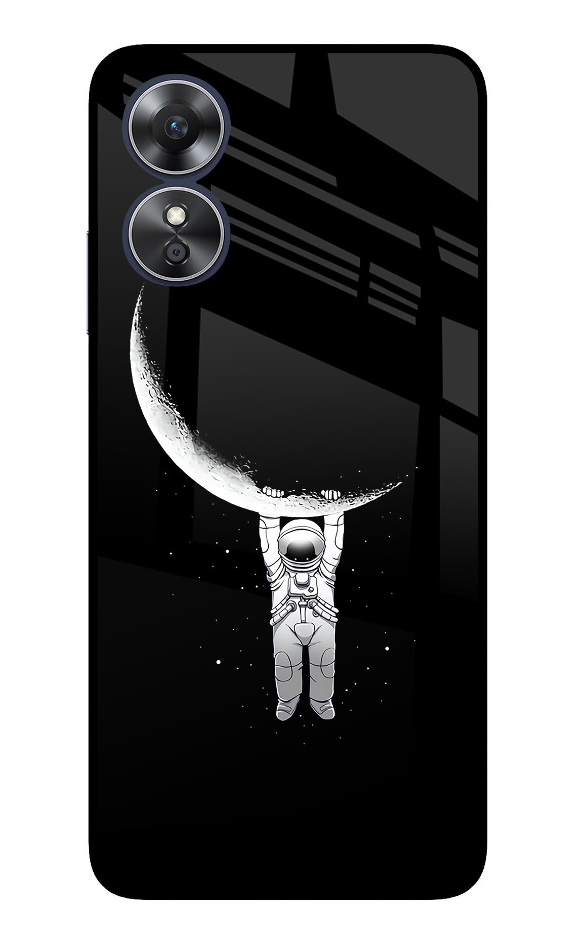 Moon Space Oppo A17 Glass Case