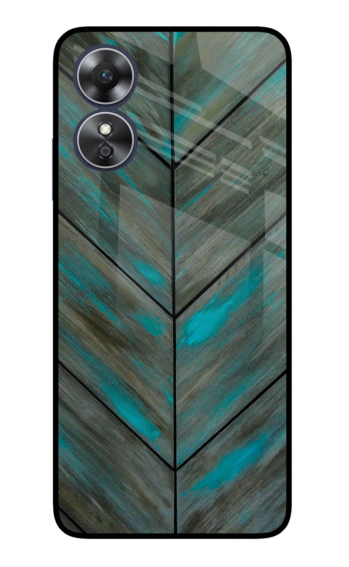 Pattern Oppo A17 Glass Case Back Cover by Casekaro