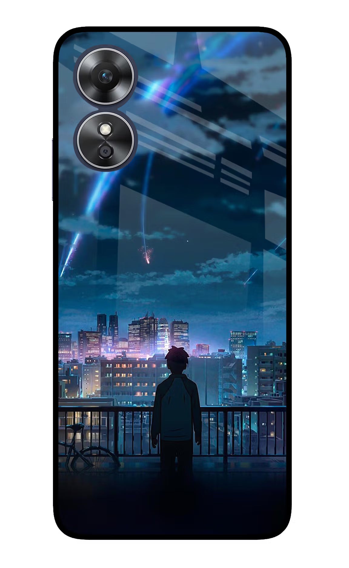 Anime Oppo A17 Glass Case Back Cover by Casekaro