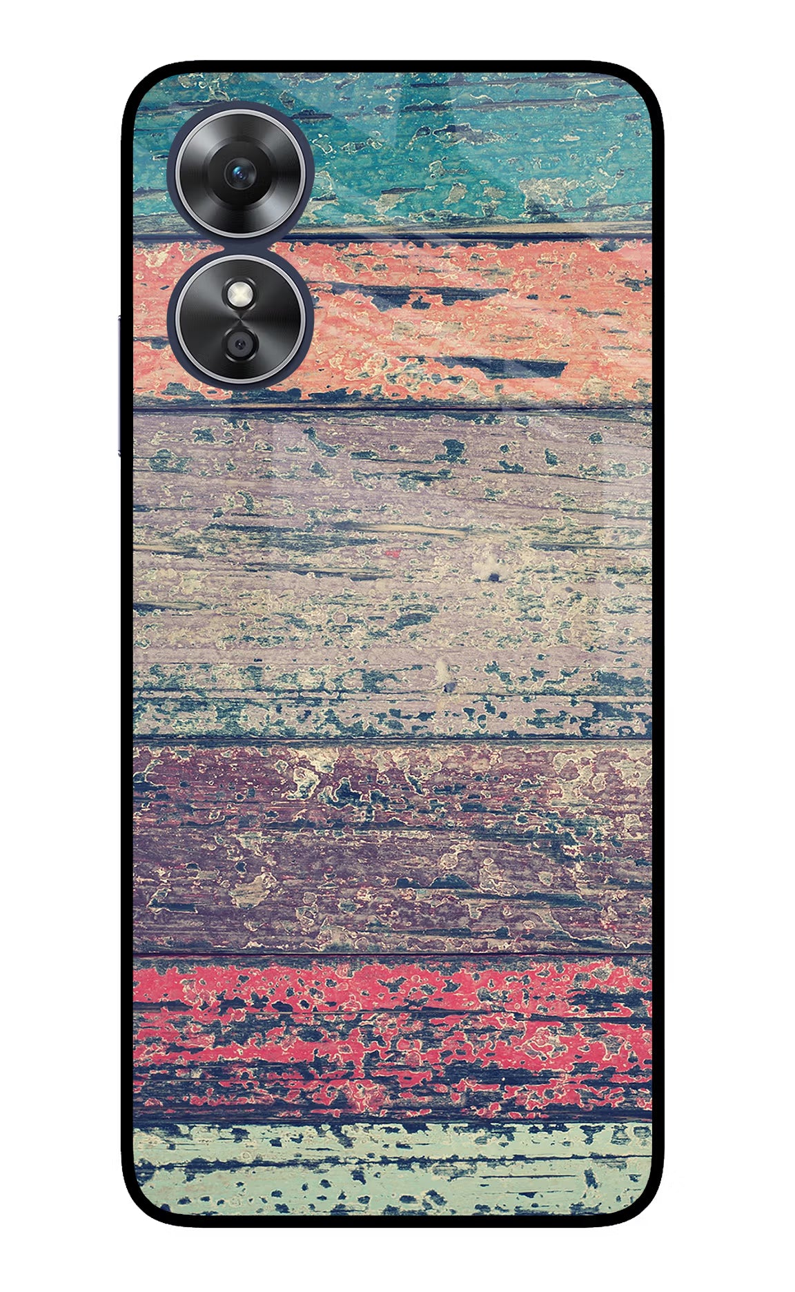 Colourful Wall Oppo A17 Glass Case Back Cover by Casekaro