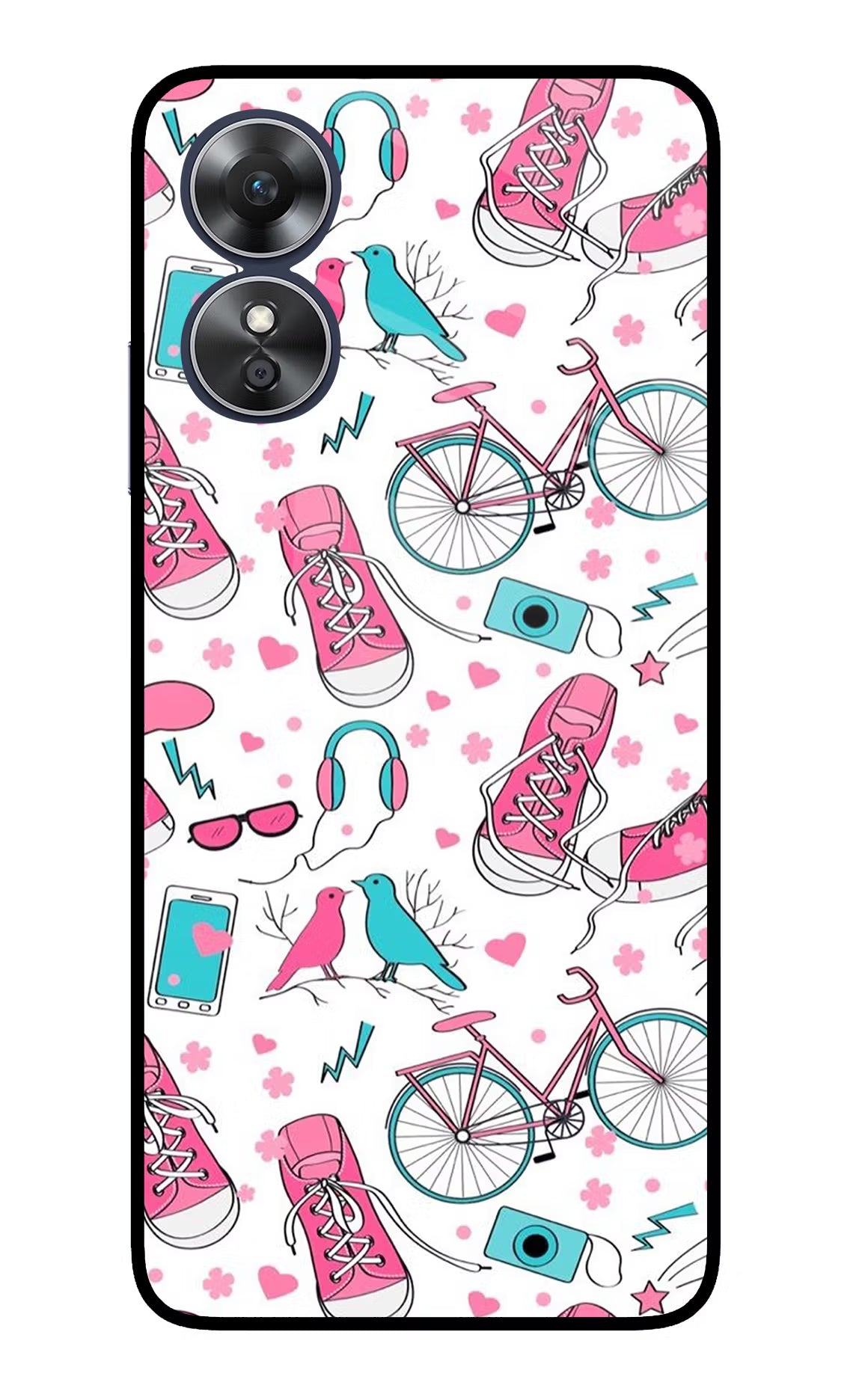 Artwork Oppo A17 Glass Case Back Cover by Casekaro