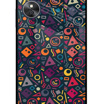 Geometric Abstract Oppo A17 Glass Case Back Cover by Casekaro