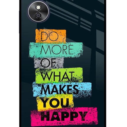 Do More Of What Makes You Happy Oppo A17 Glass Case Back Cover by Casekaro
