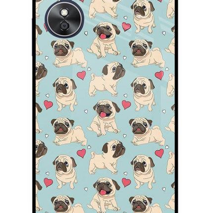 Pug Dog Oppo A17 Glass Case Back Cover by Casekaro