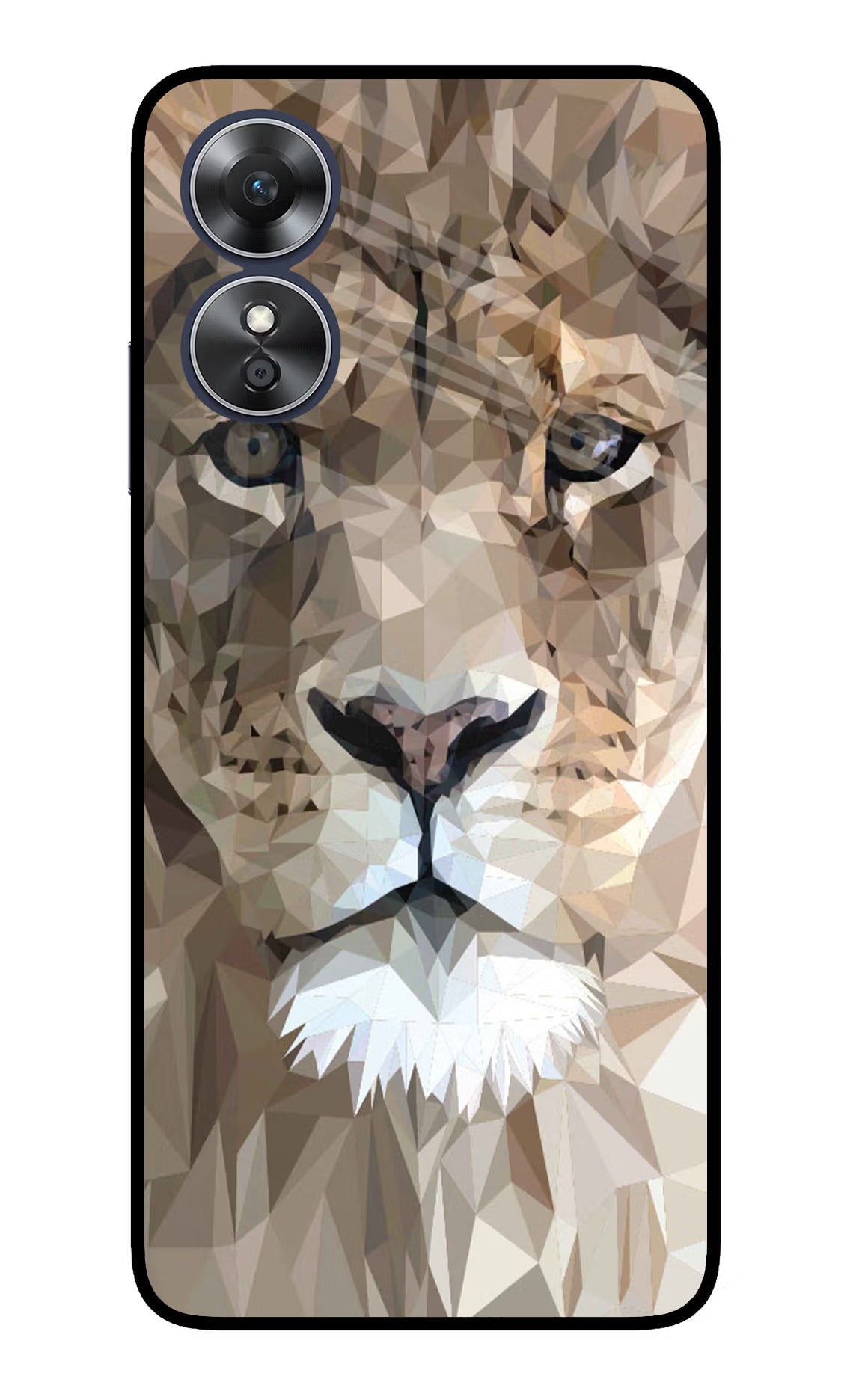 Lion Art Oppo A17 Glass Case Back Cover by Casekaro