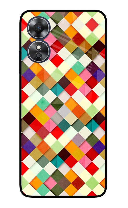 Geometric Abstract Colorful Oppo A17 Glass Case