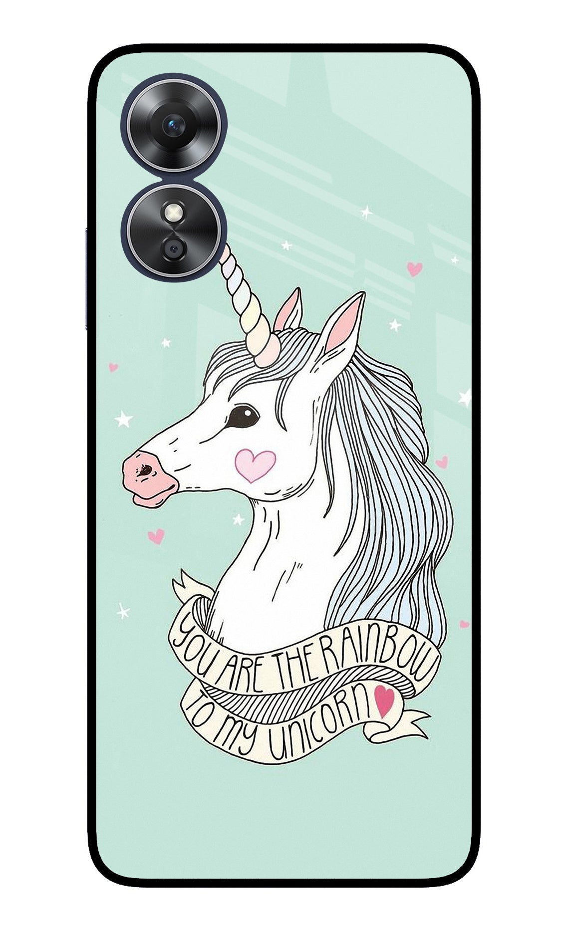 Unicorn Wallpaper Oppo A17 Glass Case