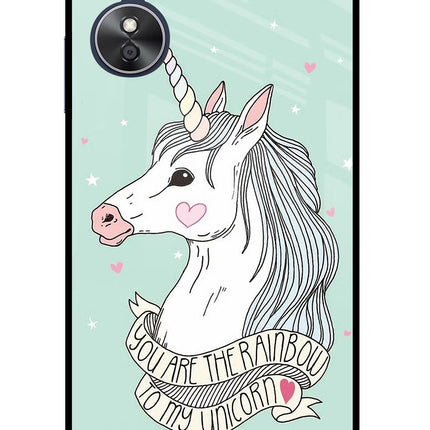 Unicorn Wallpaper Oppo A17 Glass Case Back Cover by Casekaro