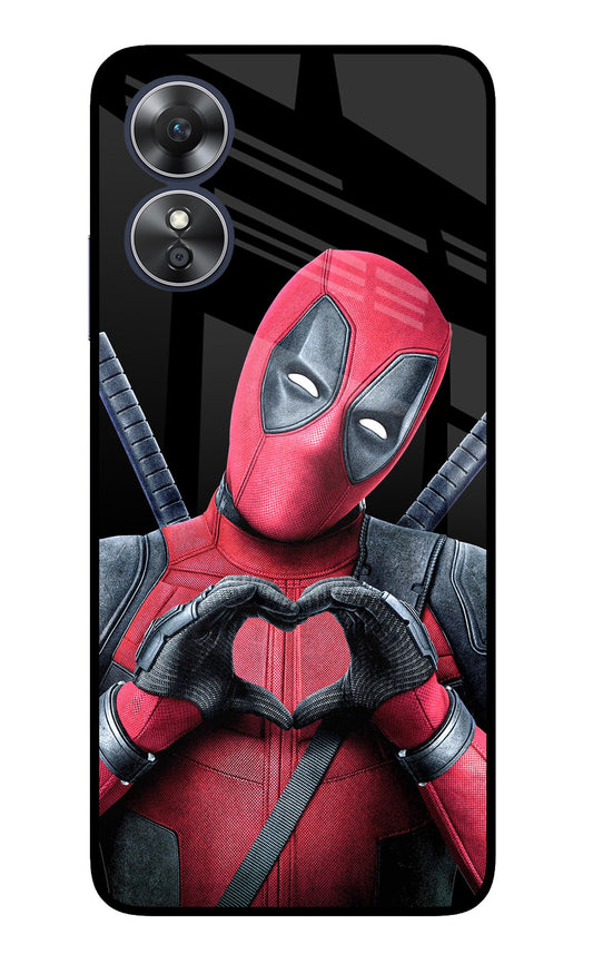 Deadpool Oppo A17 Glass Case