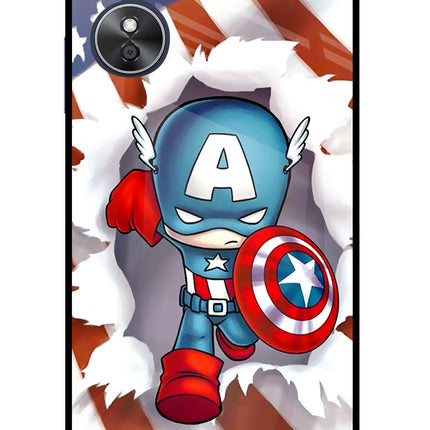 Captain America Oppo A17 Glass Case Back Cover by Casekaro