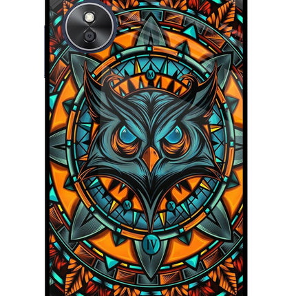 Angry Owl Art Oppo A17 Glass Case Back Cover by Casekaro