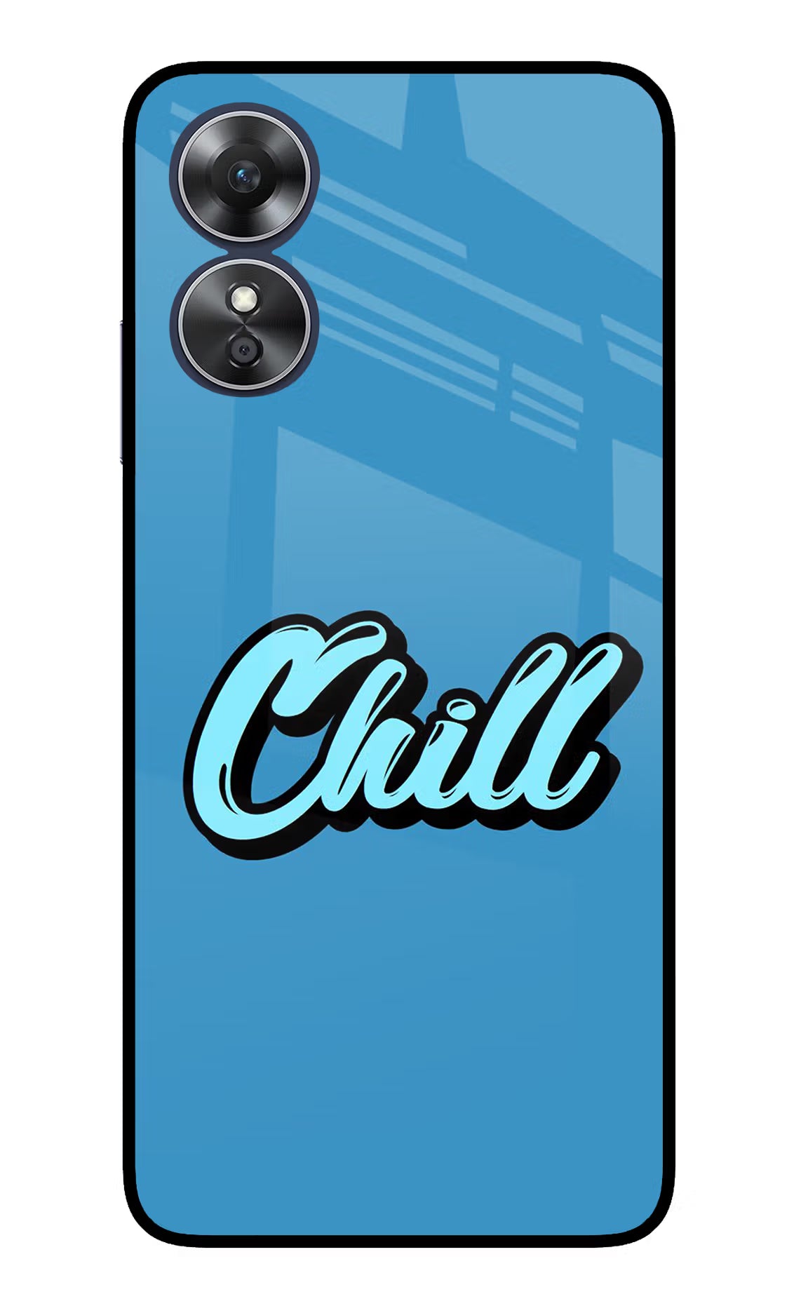 Chill Oppo A17 Glass Case Back Cover by Casekaro