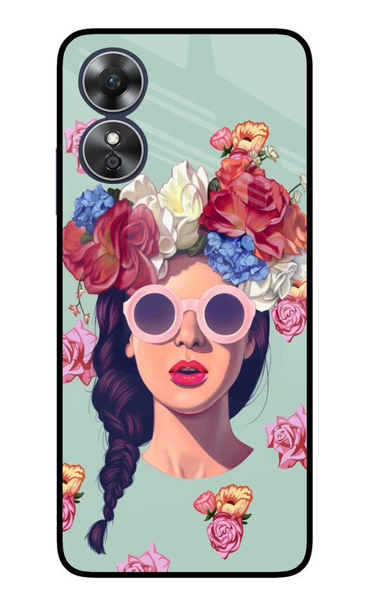 Pretty Girl Oppo A17 Glass Case