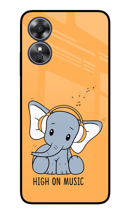 High On Music Oppo A17 Glass Case