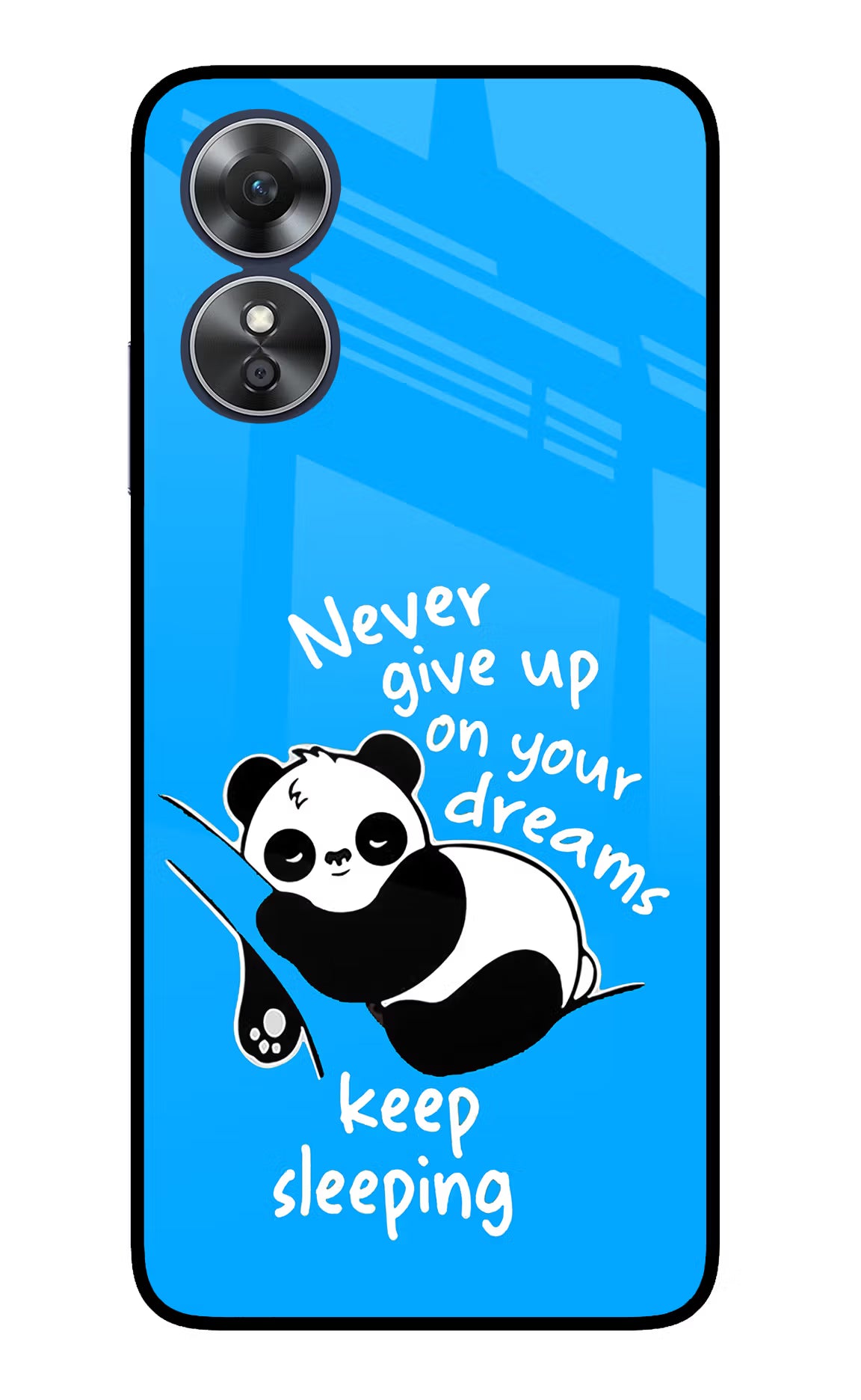 Keep Sleeping Oppo A17 Glass Case Back Cover by Casekaro