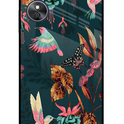 Birds Oppo A17 Glass Case Back Cover by Casekaro