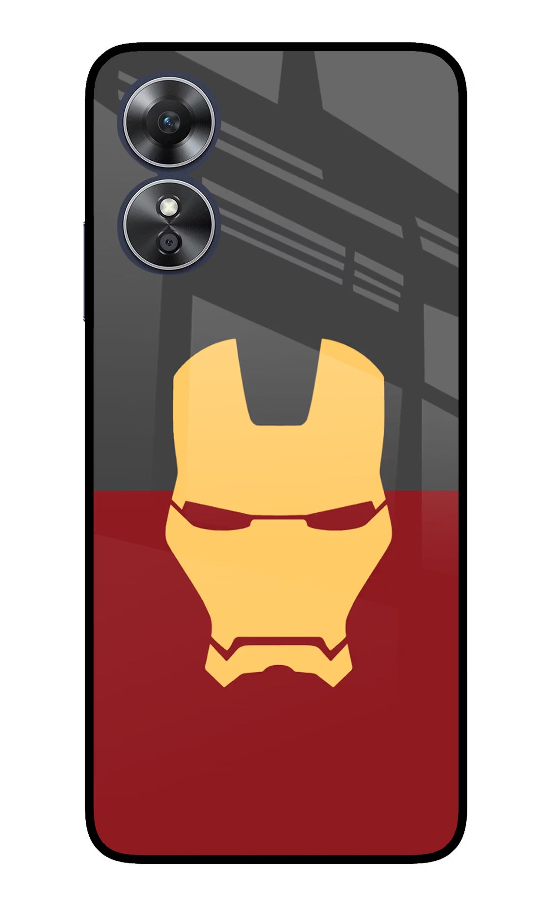 Ironman Oppo A17 Glass Case Back Cover by Casekaro