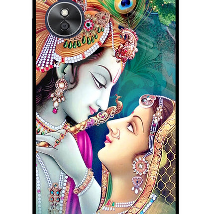 Lord Radha Krishna Oppo A17 Glass Case Back Cover by Casekaro