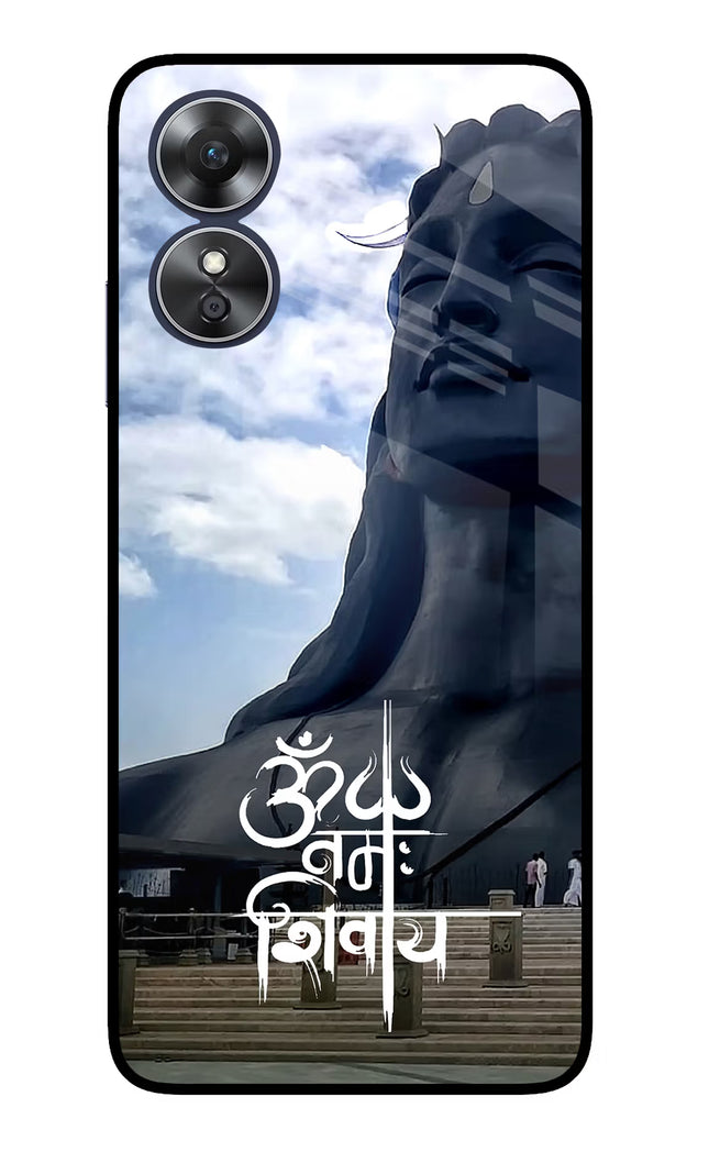 Om Namah Shivay Oppo A17 Glass Case Back Cover by Casekaro