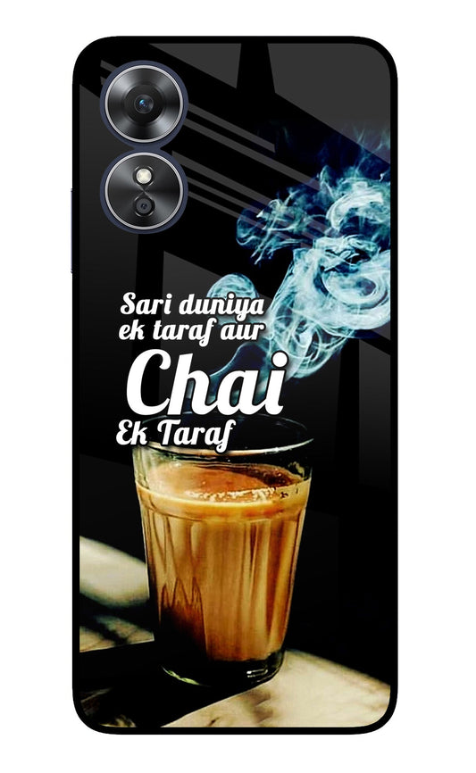 Chai Ek Taraf Quote Oppo A17 Glass Case