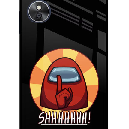 Among Us Shhh! Oppo A17 Glass Case Back Cover by Casekaro