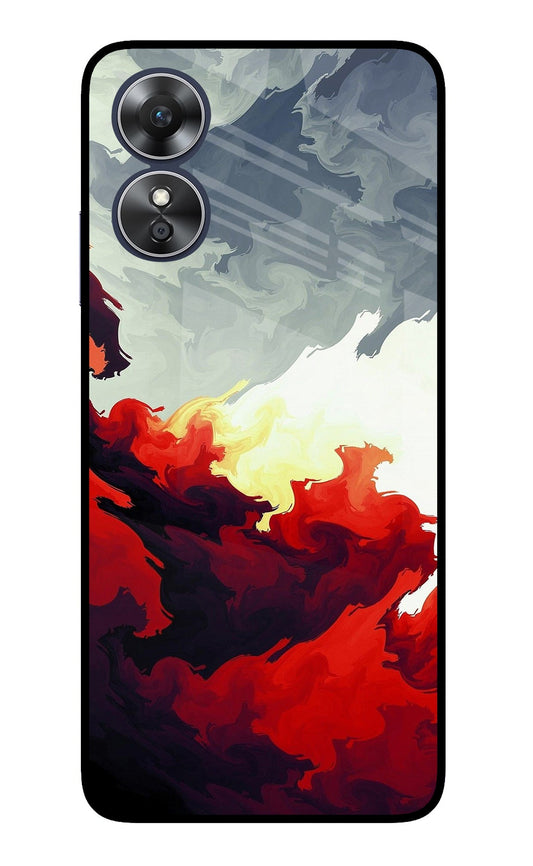 Fire Cloud Oppo A17 Glass Case