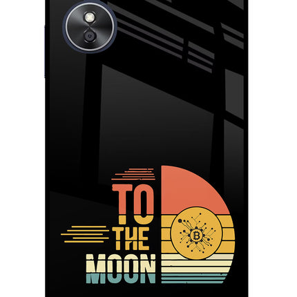 To the Moon Oppo A17 Glass Case Back Cover by Casekaro