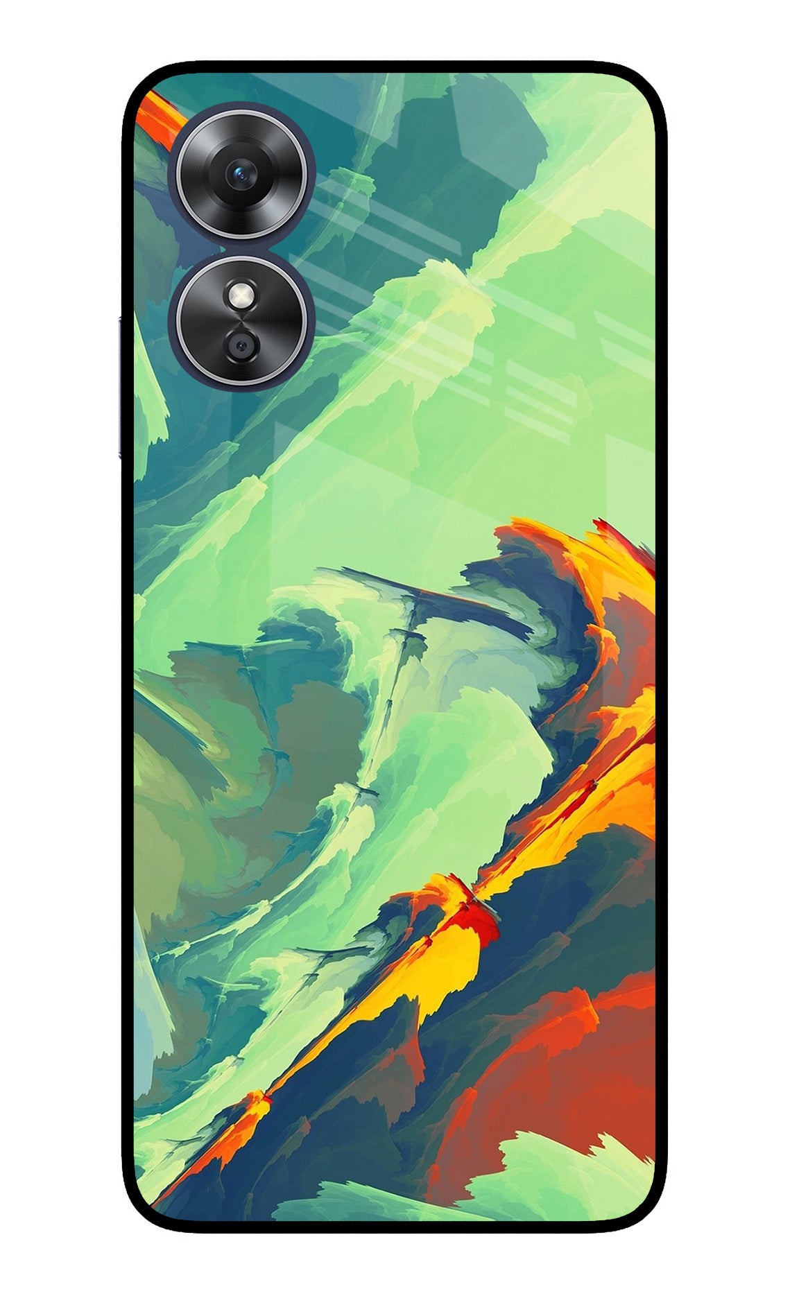 Paint Art Oppo A17 Glass Case